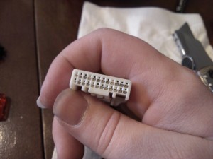 The iPod/AUX connector on the other side.