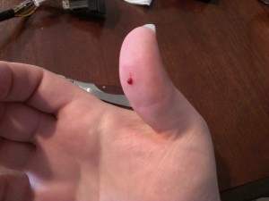Dangers of being careless with sharp objects.